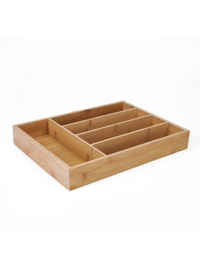 اشتري Nowra Bamboo 5 Compartment Cutlery Organizer -Natural في الامارات