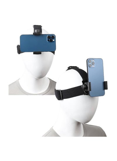 اشتري Head-Mounted Mobile Phone Mount, First-Person View Live Shooting Bracket, Head Mount Strap Compatible with iPhone Smartphones(4"-7") and Action Camera GoPro في السعودية