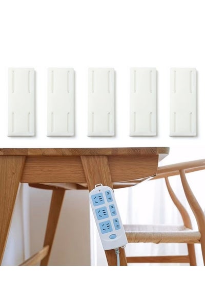 اشتري 5Pcs Self Adhesive Power Strip Holder, Adhesive Punch Free Desktop Socket Fixer Wall Mounte, Plug-in Socket Fixer Bracket Stand for Kitchen Home Office Cable Management في السعودية