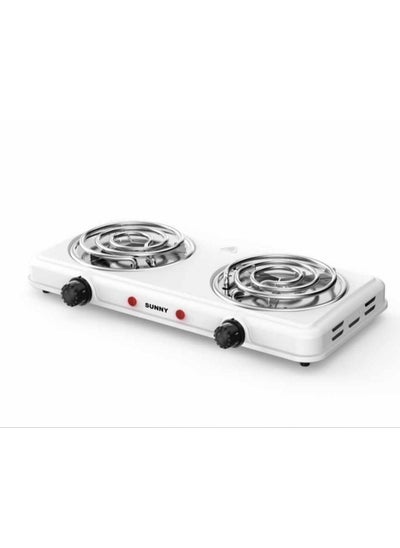 Buy Electric Hot Plate - Double Burner Stove with Adjustable Temperature Control  1500W+1500W White in UAE