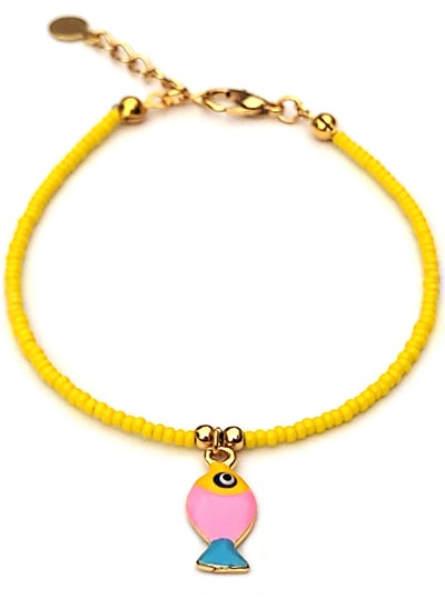 Buy Gold Plated Anklet with A Hanging Fish for Girls in UAE