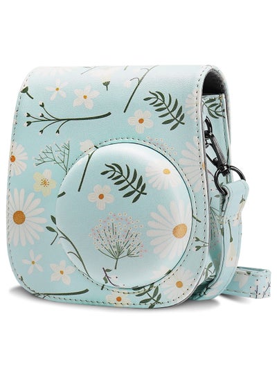 اشتري Protection Case Bags for Fujifilm Instax Mini 9 8 8+ 11 Case PU Leather Instant Camera Cover with Adjustable Strap Flowers Light Blue في الامارات