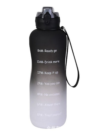 اشتري Sports Water Bottle with Time Stamp 2 litre BPA free Leak Proof Large Drinking Bottle Suitable for Gym Office and Outdoor Grey في الامارات