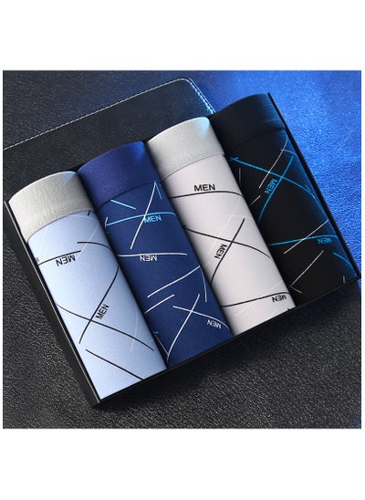 اشتري Boxed Men's Printed Breathable Four Corner Underwear Of 4 Pieces في الامارات