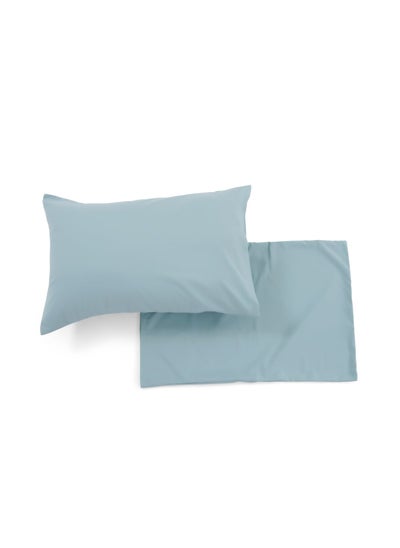 اشتري 2 - Piece Essential Solid Pillow Case Set 50x75cm - Blue في الامارات