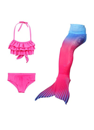 Buy Cutie Cute Mermaid Tail Girl's Swimsuit Set 3 Pcs for Girls Swimming Swimsuits Princess Bikini Set for Toddler Big Girls Birthday Gift, Without Fin(2-12 Years) in UAE