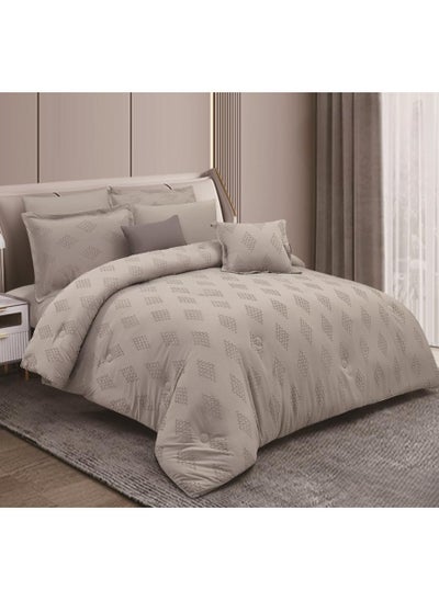 Buy HOURS Plain Comforter Set with a sophisticated pattern 4 Pieces single Size in Saudi Arabia