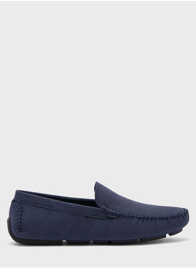 Buy Perforated Suede Loafers in Saudi Arabia