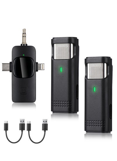 Buy Wireless Lavalier Microphone, Professional Microphones for iPhone Android Camera, 2.4G Ultra Low Delay Lapel Mic with Noise Reduction in UAE