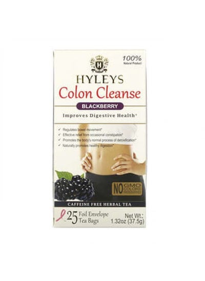 Buy Hyleys Tea, Colon Cleanse, Blackberry , 25 Tea Bags, 1.32 oz (37.5 g) in UAE