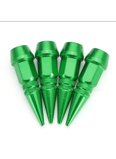 Buy Aluminum Tire Valve Cap (Green, 6cm ) in Egypt