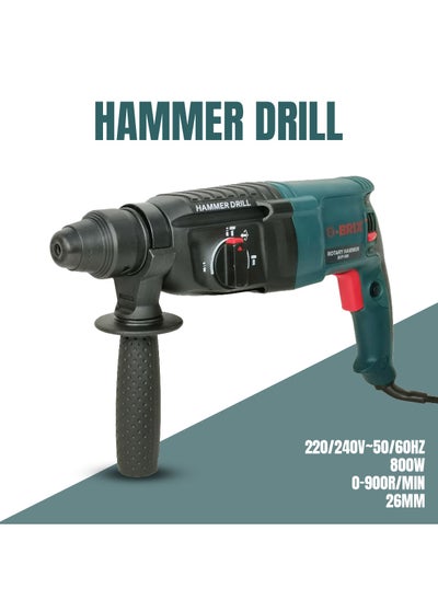 Buy Drill Machine BRIX BXP508 Rotary Hammer Drilling Machine 800W 900rpm 26mm 220 and 240V 50/60Hz Power in Saudi Arabia