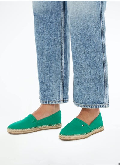 Buy Women's Flat Canvas Flag Embroidery Espadrilles -  Cotton canvas upper, Green in Saudi Arabia