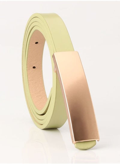 Buy Ladies Smooth Buckle Belt Alloy Mist Surface Fashion Versatile Dress Pu 105cm Green in UAE