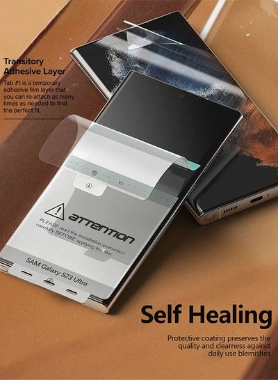 Buy 2 Piece Self Healing Film for Samsung Galaxy S23 Ultra Premium Full Cover Film Easy Application Screen Protector in Saudi Arabia