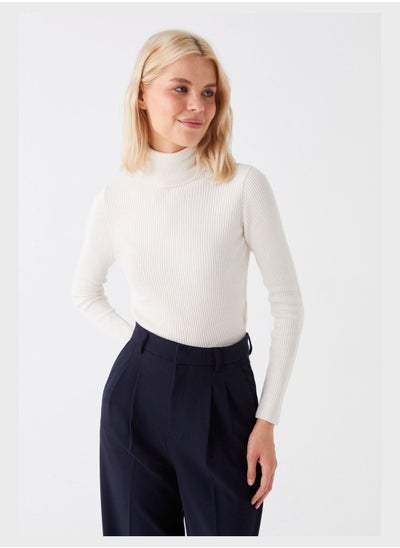 Buy Turtle Neck Ribbed Sweatshirt in Saudi Arabia