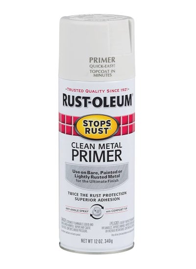 Buy Spray Paint Stops Rust Protective Enamel Flat White Primer 12oz in UAE