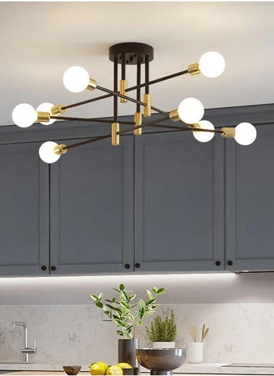 Buy Sputnik Chandelier Modern Black Gold Ceiling Lighting Adjustable Industrial Ceiling Pendant Light Fixture for Kitchen Living Dining Room Bedroom Foyer Lights Bulbs NOT Included in Saudi Arabia