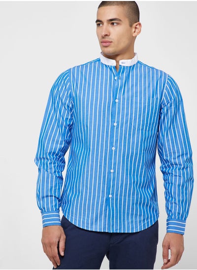 Buy Stripes Slim Fit Full Sleeve Casual Shirt in Saudi Arabia