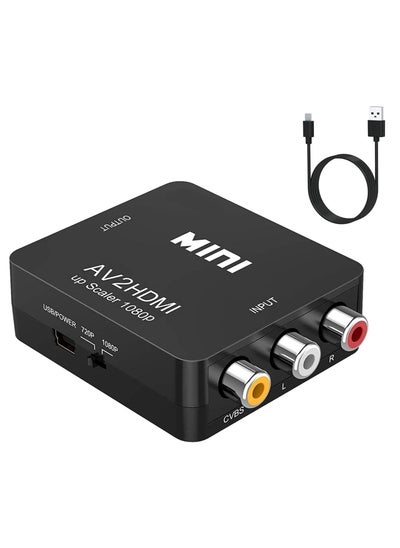 Buy RCA to HDMI,AV to HDMI Converter, 1080P Mini RCA Composite CVBS Video Audio Converter Adapter Supporting PAL/NTSC for TV/PC/ PS3/ STB/Xbox VHS/VCR/Blue-Ray DVD Players (Black) in Saudi Arabia