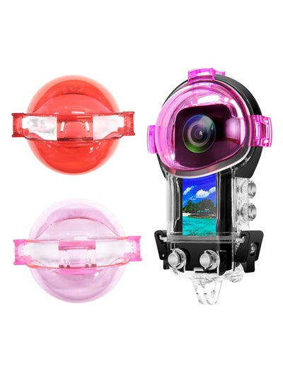 Buy 3 Pack for Insta360 X3 Official Waterproof Case Dive Filters - Red, Pink, Purple, Enhancing Underwater Video & Photography in Various Conditions, Color-Correcting Lens Accessories in UAE