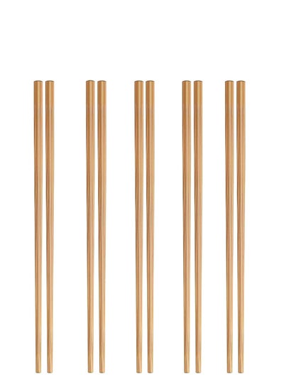 Buy 10 Pairs Reusable Bamboo Chopsticks - Long, lightweight chopsticks for sushi, rice noodles, and Asian dishes. Chinese and Japanese tableware in Egypt