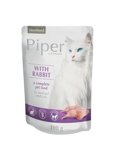 Buy Piper Cat with Rabbit Sterilized 100g in UAE