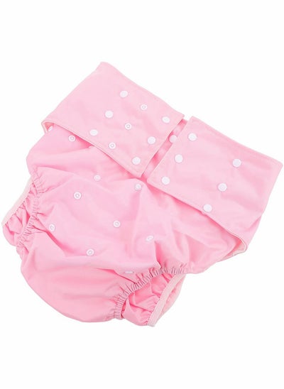 اشتري Adult Diaper Washable Diaper pants for the elderly Reusable Anti leak Period Ultra Briefs Incontinence Pant Underwear Diaper Cover for Incontinence Pull Up Plastic Pants Pink في الامارات