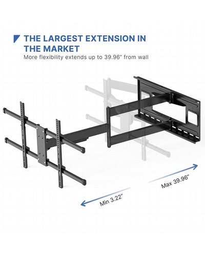 Buy Full Motion Long Arm TV Wall Mount with 40 inch Extension Wall Mount TV Bracket Fits Most 43-80 inch Flat&Curved LED Screen TVs Swivel Tilt Arm Extension with Max VESA 800x400mm Holds up to 110lbs in UAE