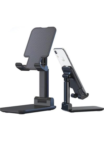 Buy Phone Holder Stand for IPhone IPad Adjustable Tablet Foldable Table Cell Phone Desk Stand Holder (Black) in UAE