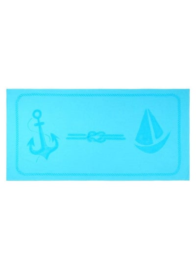 Buy Sail Design 100% Turkish Cotton Beach Towel Turquoise 70x140cms in UAE