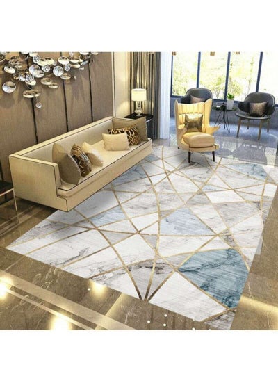 اشتري Modern Minimalist Geometric Pattern European Living Room Carpet Bedroom Design Decoration Non-Slip Floor Mat 120 x 160 cm في الامارات