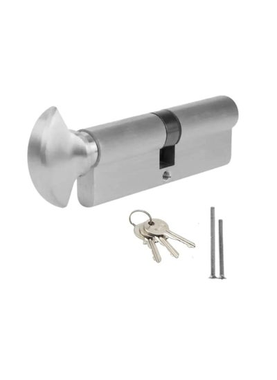 Buy 70Mm Eclipse Heavy Cylinder Lock With Key Anti-Pick Anti-Bump Anti-Drill Door Barrel Lock Without Key Cylinder For Family Safety For Home Office Stainless Steel in UAE