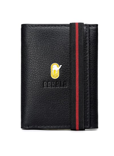 اشتري Rahala Premium Men's Leather Trifold Wallet (Black) - No:RA101 في مصر