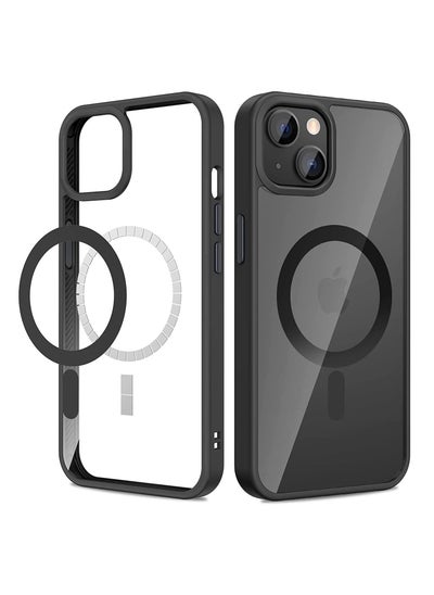 اشتري Built in Magnets Compatible with MagSafe Clear Hard PC Back Cover Soft TPU Frame Shockproof Protective Slim Bumper Case for iPhone 13/iphone 14_Black في مصر