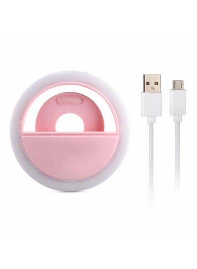 Buy Supplementary Light Lamp Mobile Phone Selfie Light Annular Supplementary Light Lamp Built-in Rechargeable Lithium Battery Pink in Saudi Arabia