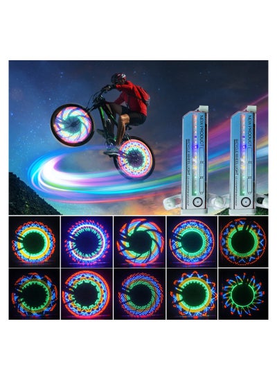 اشتري 2Pcs LED Bicycle Wheel Lights Wind and Fire Colorful Waterproof Bike Spoke Reflector SpokeLights Accessories Cycling Equipment في السعودية