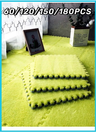 Buy 60/120/150/180  Pcs Foam Floor Baby Tiles Foam Floor Mats Play Mats Bulk with Borders Interlocking for Kids Baby Playroom Nursery Gym Green in Saudi Arabia