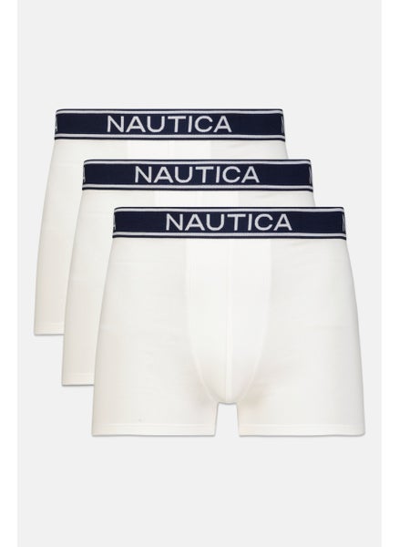 اشتري Men 3 Pack Brand Logo Boxer Brief, White في الامارات