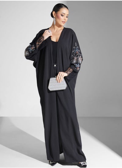 Buy Embellished Cape Sleeve Abaya in Saudi Arabia