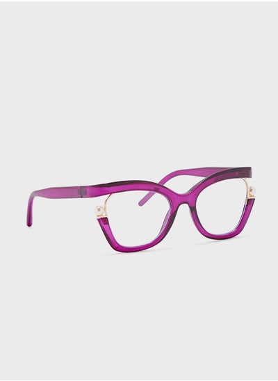 اشتري Pearl Detail  Anti Blue Laptop Optic Cat Eye Lens Glasses في الامارات