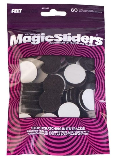 اشتري Magic Sliders ‎61992- Magic Felt 1" Round Self Stick Furniture Pads (60 Pack) (Dark Brown) في الامارات