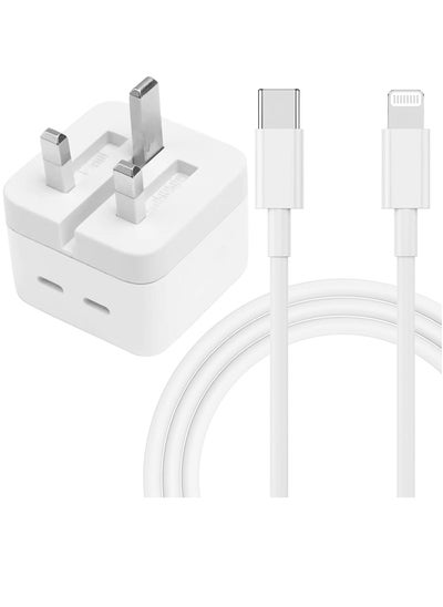 Buy Fast Charger Fast Charging for IP, 35W PD USB C Dual Port Wall Charger, 3FT USB C Cable, 2 USB C Charging port, USB C Charger Block for iPhone 14/14 Plus/14 Pro/14 Pro Max and more in UAE