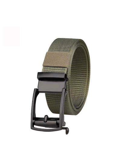 Buy Men's Automatic Buckle Belt Casual Canvas Belt Thick Nylon Tactical Belt in Saudi Arabia