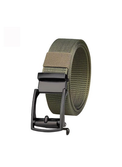 Buy Men's Automatic Buckle Belt Casual Canvas Belt Thick Nylon Tactical Belt in Saudi Arabia