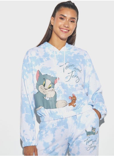 Buy Tom And Jerry Print Drawstring Detail Hoodie in Saudi Arabia