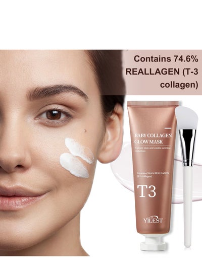 Buy T3 Collagen Pestlo Mask, Baby Collagen Glow Mask, T3 Collagen Peel off Mask, Pore Tightening Mask Anti-Wrinkle Skin Care, Collagen Wrapping Mask, Firming Skin Elasticity (70ml) in Saudi Arabia