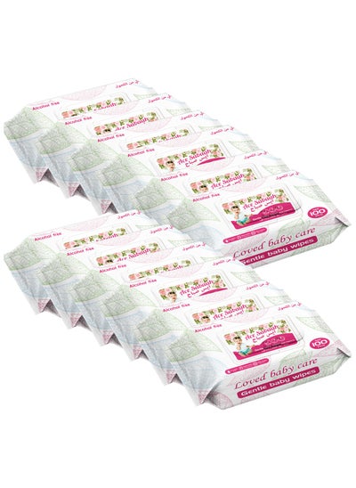 اشتري Alcohol Free Baby Wet Wipes 100s, Rose Scent, Pack of 12 في الامارات