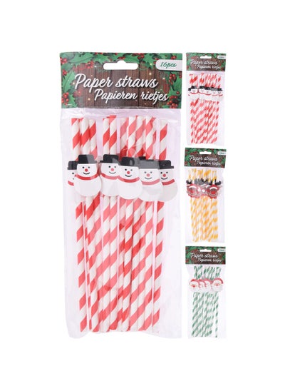 اشتري Christmas Paper Drinking Straw Assorted 1 Set في الامارات