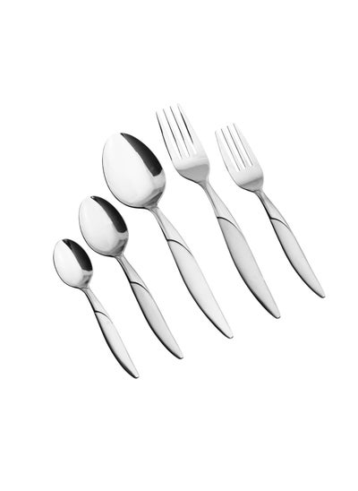 Buy 30 Piece Japanese Silver Stainless Steel Spoon Set in Saudi Arabia